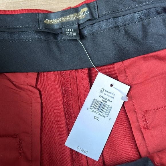 NWT Banana Republic Lena Wide Leg Linen Pant Size 10 Tall  Red Embers - Picture 7 of 16